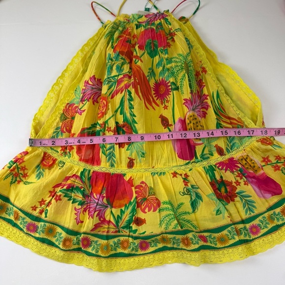 Farm Rio Delicate Fruit Garden Blouse Womens Large Yellow Multi NWT $148 - Picture 12 of 14